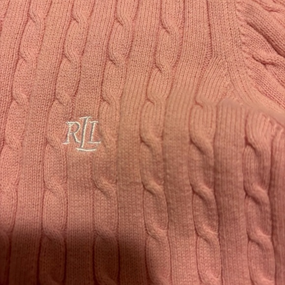 Ralph Lauren Soft Pink V-Neck Sweater - Picture 2 of 5